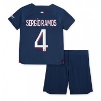 Paris Saint-Germain Sergio Ramos #4 Fußballbekleidung Heimtrikot Kinder 2023-24 Kurzarm (+ kurze hosen)